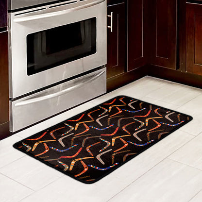 Australian Boomerang Pattern Print Kitchen Mat