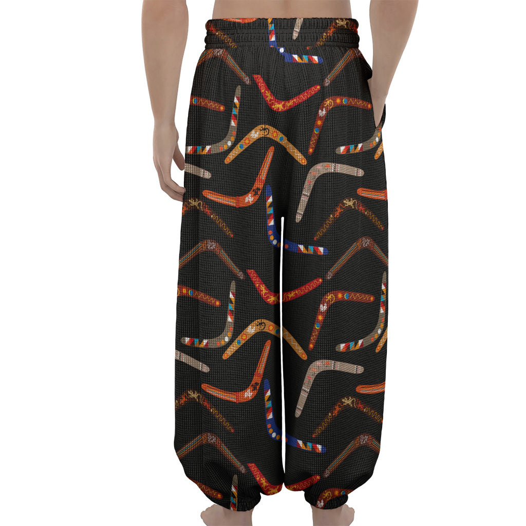 Australian Boomerang Pattern Print Lantern Pants