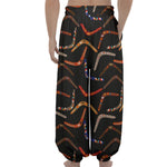 Australian Boomerang Pattern Print Lantern Pants