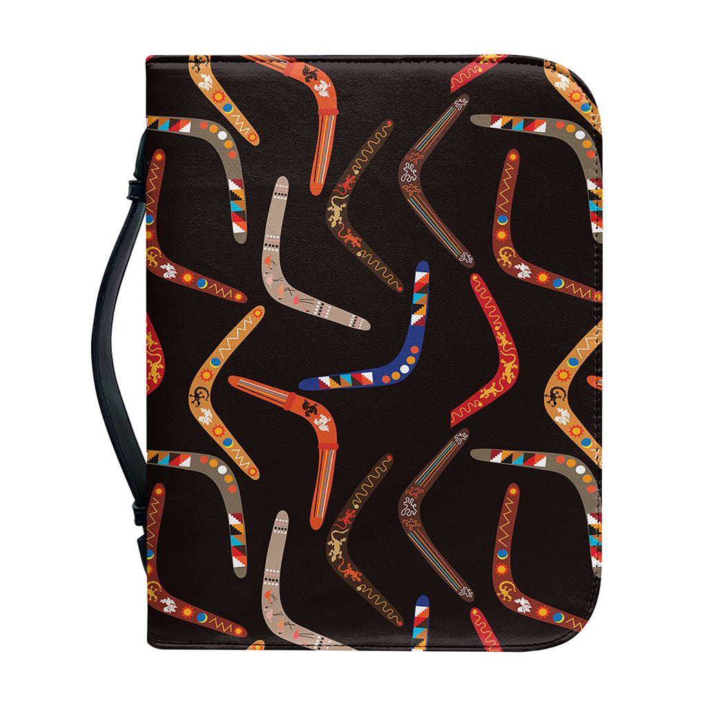 Australian Boomerang Pattern Print Leather Bible Cover