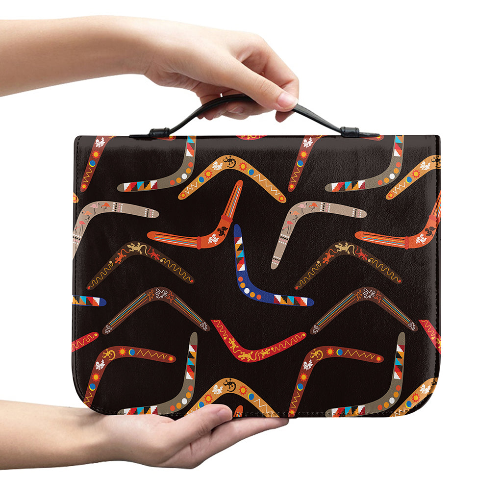 Australian Boomerang Pattern Print Leather Bible Cover