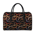 Australian Boomerang Pattern Print Leather Duffel Bag