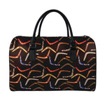 Australian Boomerang Pattern Print Leather Duffle Bag