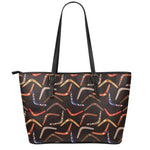 Australian Boomerang Pattern Print Leather Tote Bag