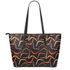 Australian Boomerang Pattern Print Leather Tote Bag