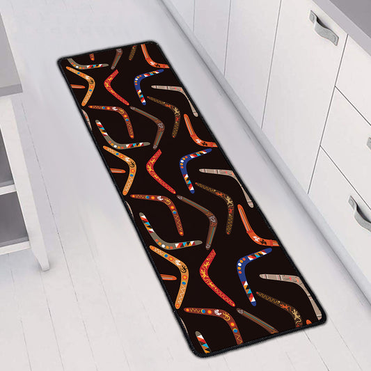 Australian Boomerang Pattern Print Long Kitchen Mat