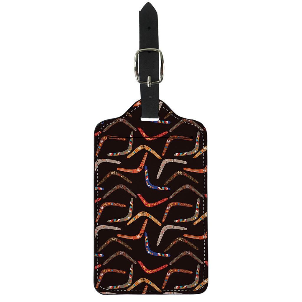 Australian Boomerang Pattern Print Luggage Tag