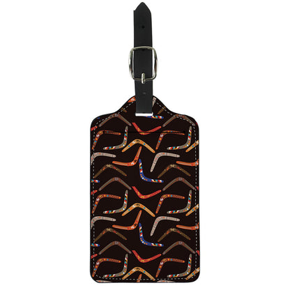 Australian Boomerang Pattern Print Luggage Tag