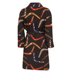 Australian Boomerang Pattern Print Men's Bathrobe