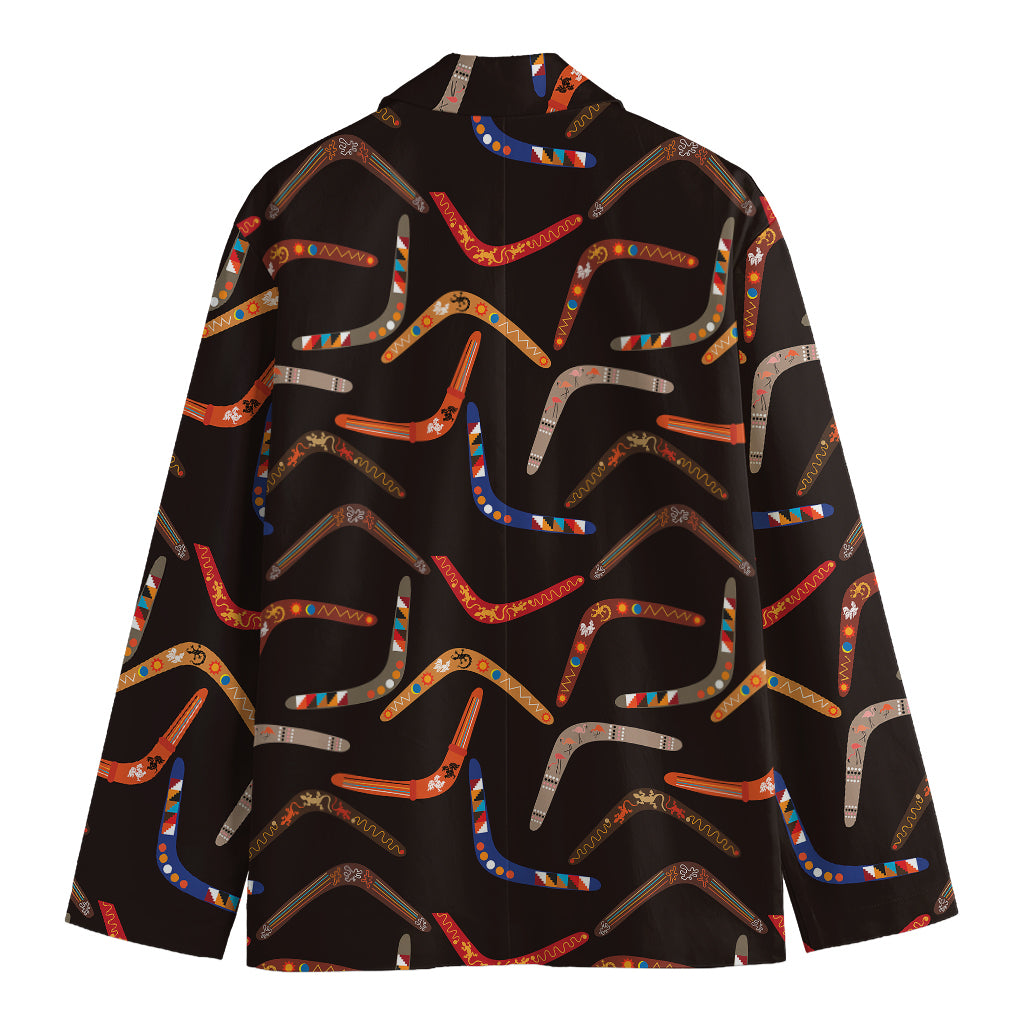 Australian Boomerang Pattern Print Men's Blazer