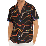 Australian Boomerang Pattern Print Men's Deep V-Neck Shirt