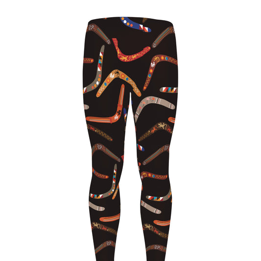 Australian Boomerang Pattern Print Men's leggings