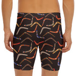 Australian Boomerang Pattern Print Men's Long Boxer Briefs