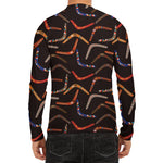 Australian Boomerang Pattern Print Men's Long Sleeve Rash Guard