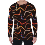 Australian Boomerang Pattern Print Men's Long Sleeve T-Shirt
