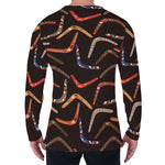 Australian Boomerang Pattern Print Men's Long Sleeve T-Shirt