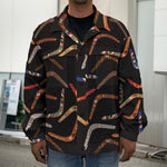 Australian Boomerang Pattern Print Men's Shirt Jacket
