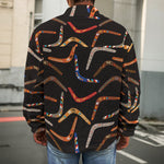 Australian Boomerang Pattern Print Men's Shirt Jacket