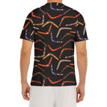 Australian Boomerang Pattern Print Men's Short Sleeve Rash Guard