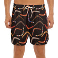 Australian Boomerang Pattern Print Men's Split Running Shorts