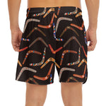 Australian Boomerang Pattern Print Men's Split Running Shorts