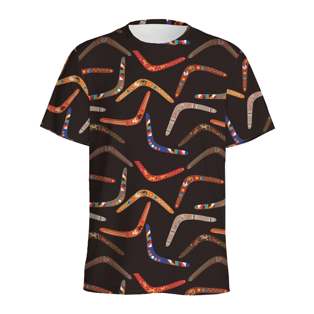 Australian Boomerang Pattern Print Men's Sports T-Shirt