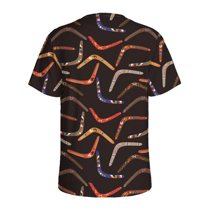 Australian Boomerang Pattern Print Men's Sports T-Shirt