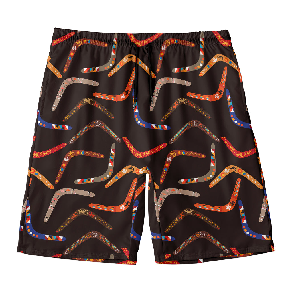Australian Boomerang Pattern Print Men's Swim Trunks