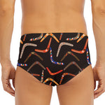 Australian Boomerang Pattern Print Men's Triangle Swim Briefs
