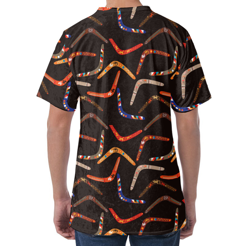 Australian Boomerang Pattern Print Men's Velvet T-Shirt