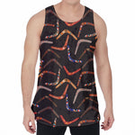 Australian Boomerang Pattern Print Men's Velvet Tank Top