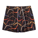 Australian Boomerang Pattern Print Mesh Shorts