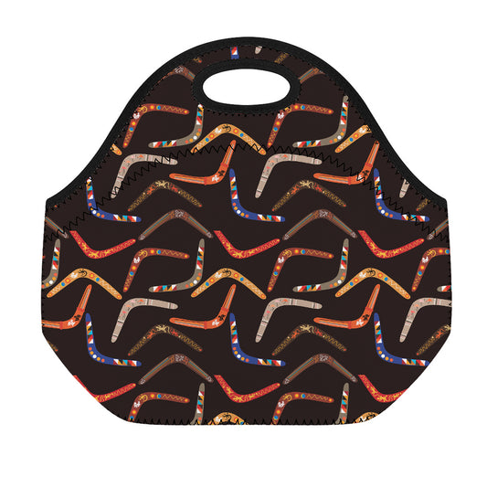 Australian Boomerang Pattern Print Neoprene Lunch Bag