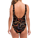 Australian Boomerang Pattern Print One Piece Swimsuit