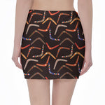 Australian Boomerang Pattern Print Pencil Mini Skirt