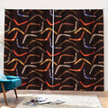 Australian Boomerang Pattern Print Pencil Pleat Curtains