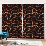 Australian Boomerang Pattern Print Pencil Pleat Curtains