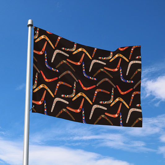 Australian Boomerang Pattern Print Polyester Flag