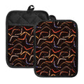 Australian Boomerang Pattern Print Pot Holders With Pocket