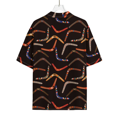 Australian Boomerang Pattern Print Rayon Hawaiian Shirt