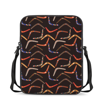 Australian Boomerang Pattern Print Rectangular Crossbody Bag