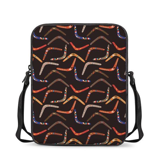 Australian Boomerang Pattern Print Rectangular Crossbody Bag