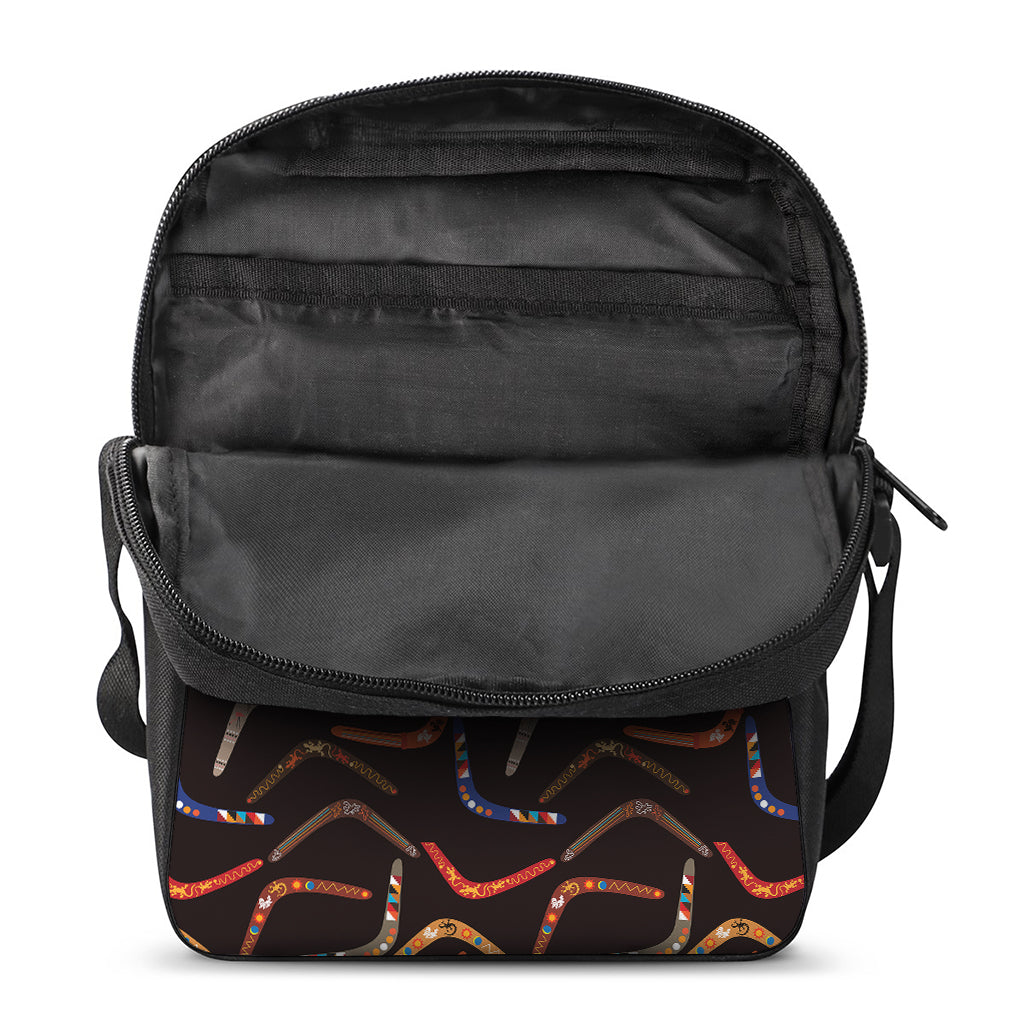Australian Boomerang Pattern Print Rectangular Crossbody Bag