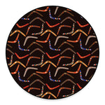 Australian Boomerang Pattern Print Round Floor Mat
