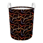 Australian Boomerang Pattern Print Round Laundry Basket