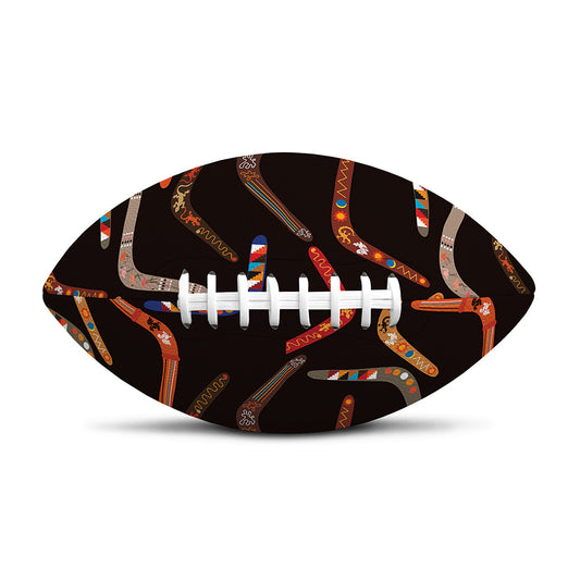 Australian Boomerang Pattern Print Rugby Ball