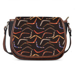 Australian Boomerang Pattern Print Saddle Bag