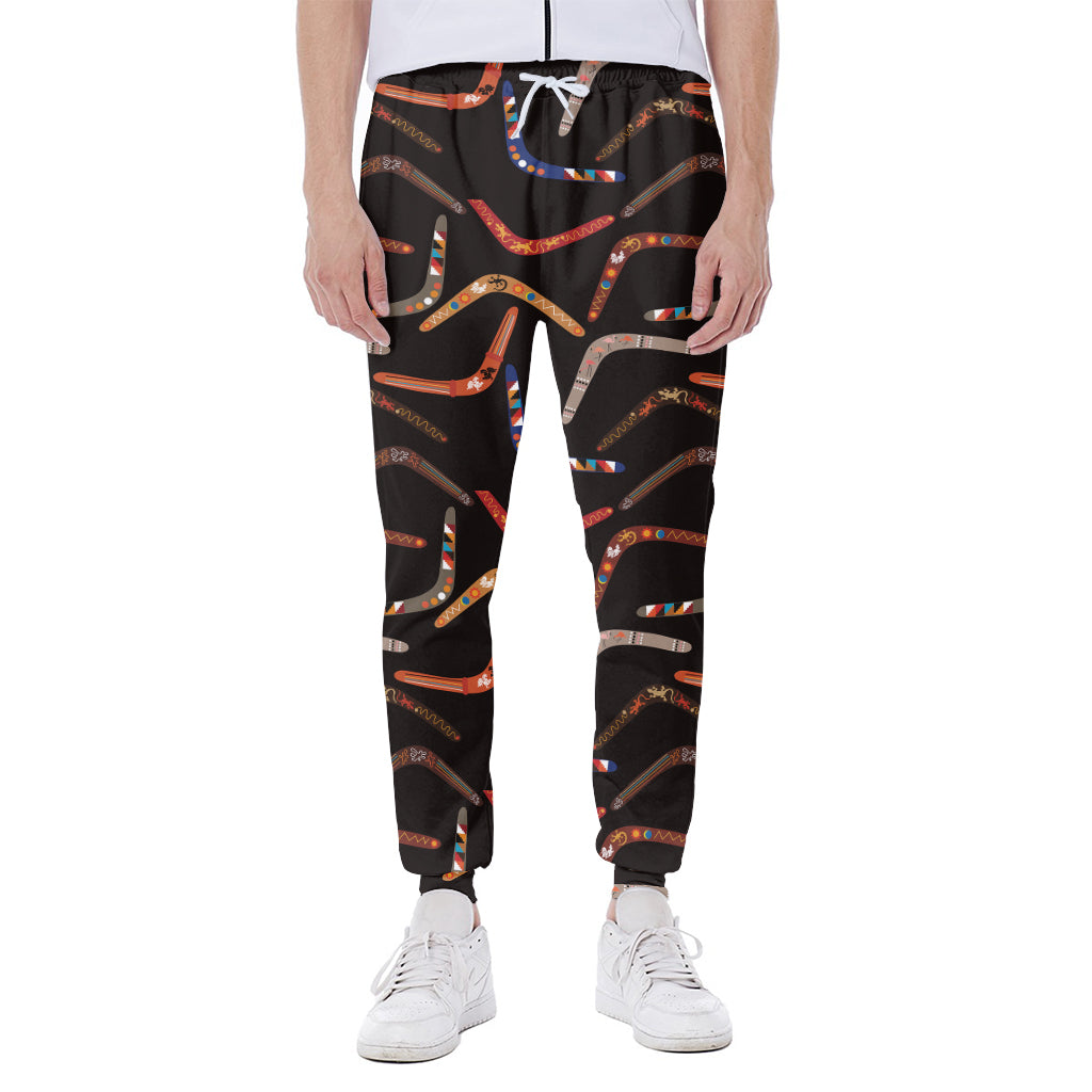 Australian Boomerang Pattern Print Scuba Joggers