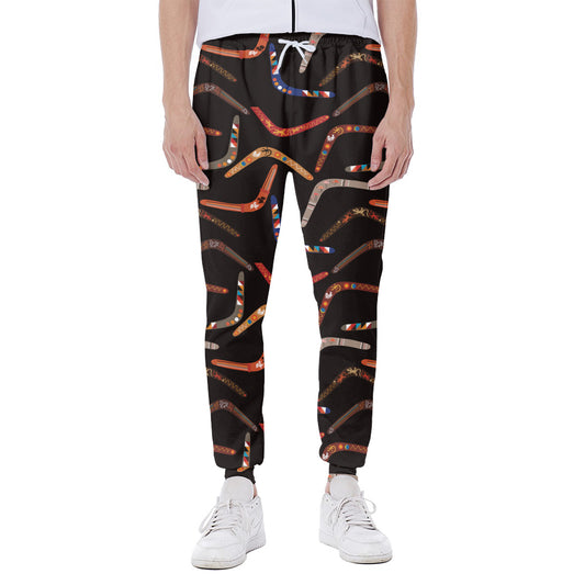 Australian Boomerang Pattern Print Scuba Joggers