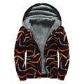 Australian Boomerang Pattern Print Sherpa Lined Zip Up Hoodie